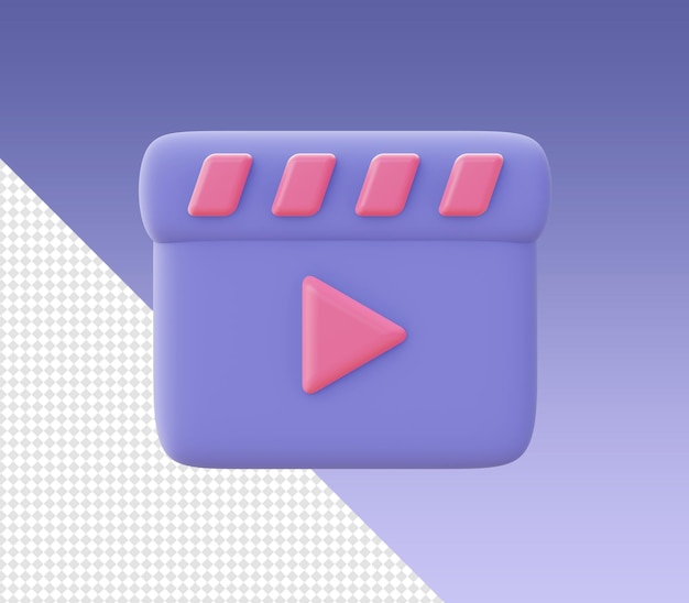 Renderowanie 3d kreskówkowe weź filmy wideo i ikony filmów dla UI UX webowych aplikacji mobilnych projektów mediów społecznościowych