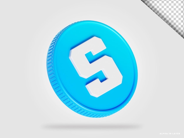 Renderowanie 3d kryptowaluty Sandbox Sandbox na białym tle