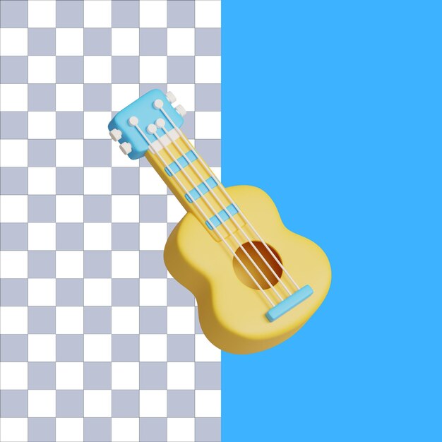 PSD renderowanie 3d letniej ikony ukulele