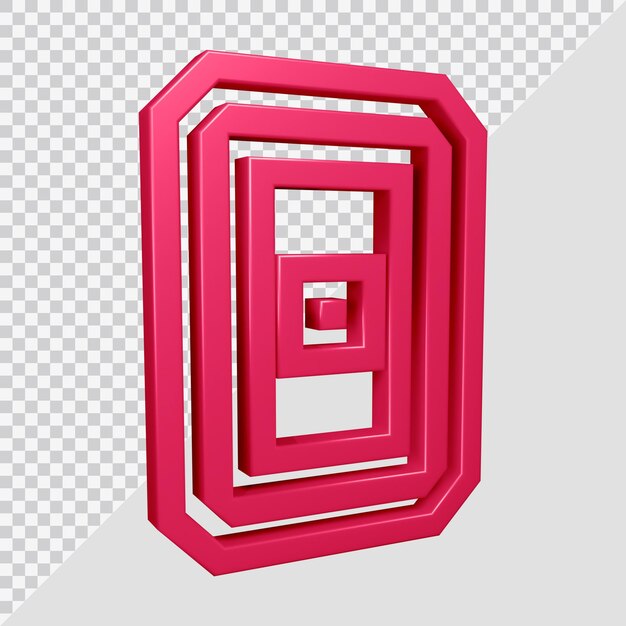 Renderowanie 3d liczby 0