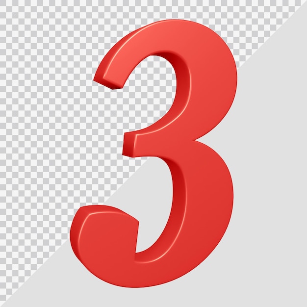 Renderowanie 3d liczby 3