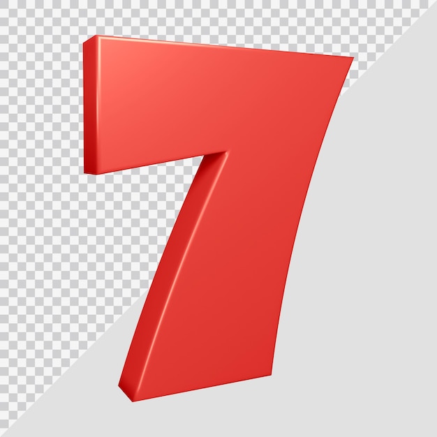 Renderowanie 3d liczby 7