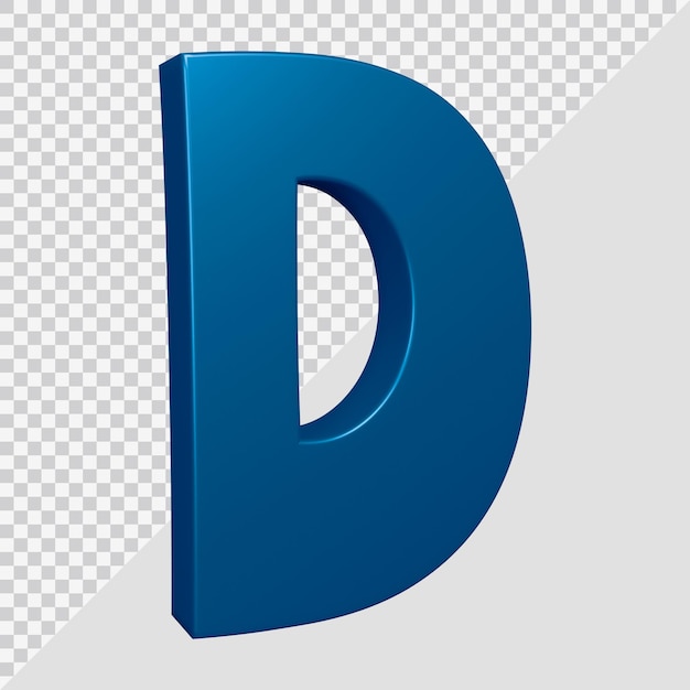 Renderowanie 3d litery alfabetu d