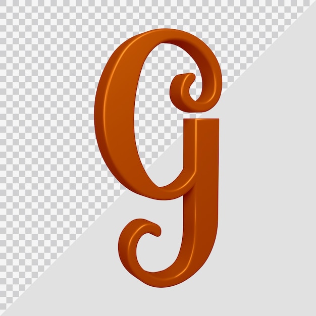 Renderowanie 3d litery alfabetu g