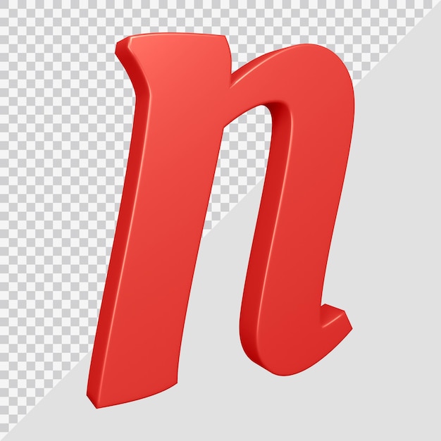 PSD renderowanie 3d litery alfabetu n