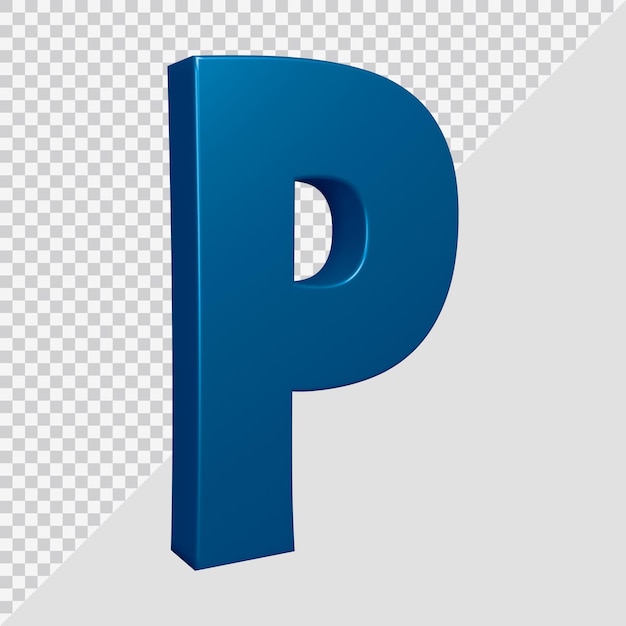 PSD renderowanie 3d litery alfabetu p