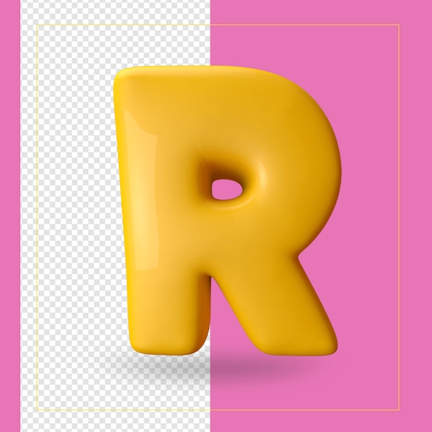 Renderowanie 3d Litery Alfabetu R.