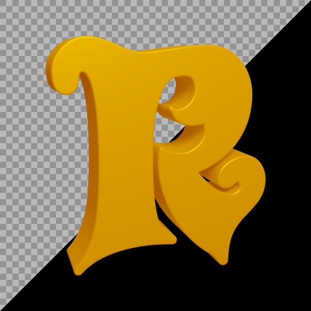 Renderowanie 3d litery alfabetu r