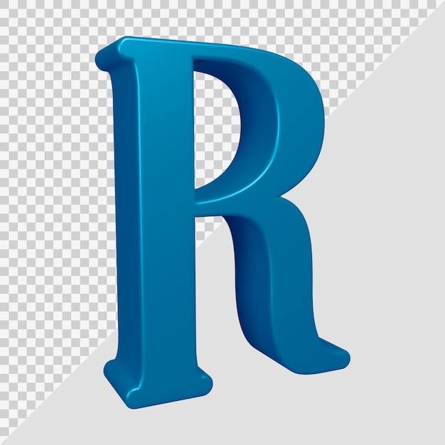 Renderowanie 3d litery alfabetu r