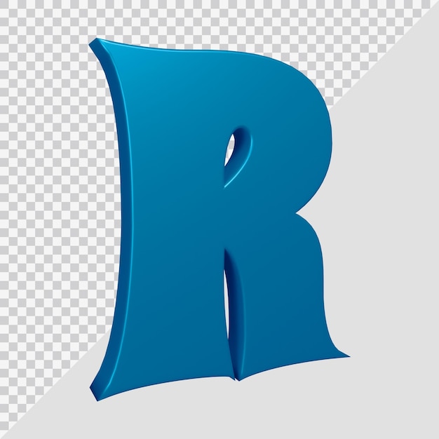 Renderowanie 3d litery alfabetu r