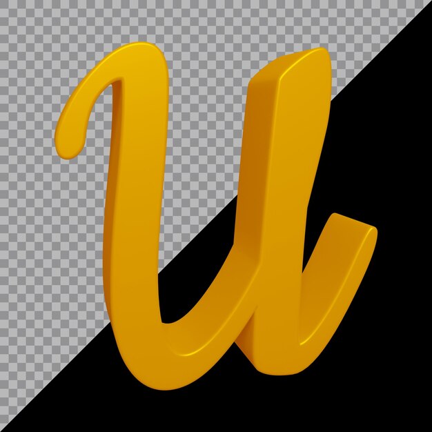 Renderowanie 3d litery alfabetu u