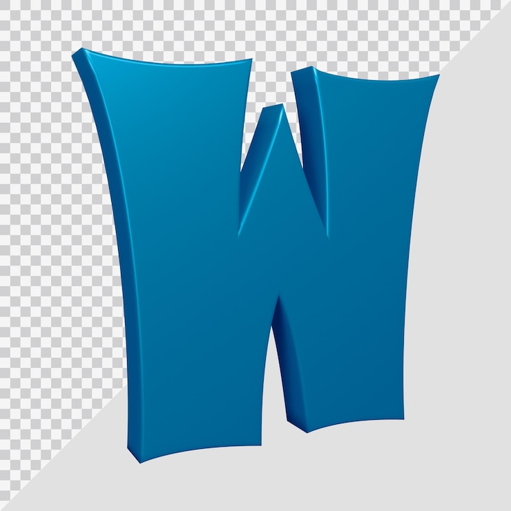 PSD renderowanie 3d litery alfabetu w