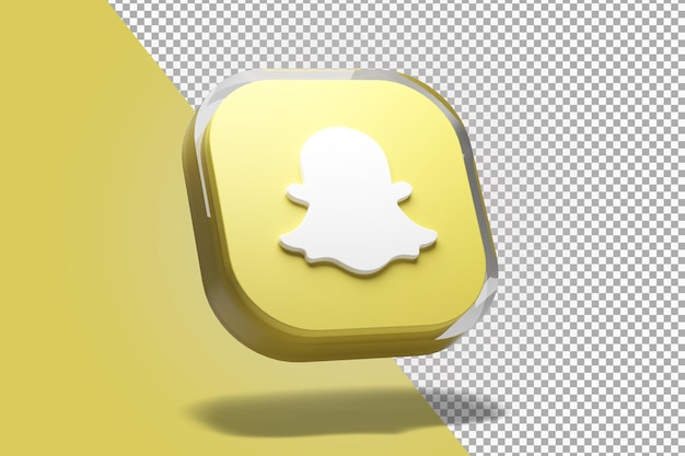 Renderowanie 3d Logo Snapchat Na Białym Tle