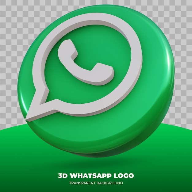 Renderowanie 3d Logo Whatsapp Na Białym Tle