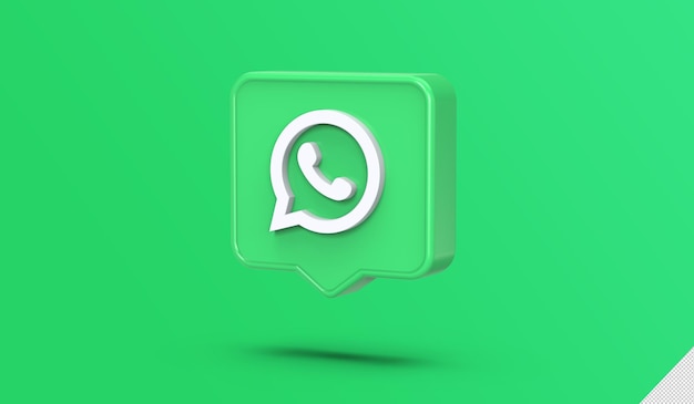 Renderowanie 3d Logo Whatsapp W Mediach Społecznościowych Z Projektem Okna Czatu