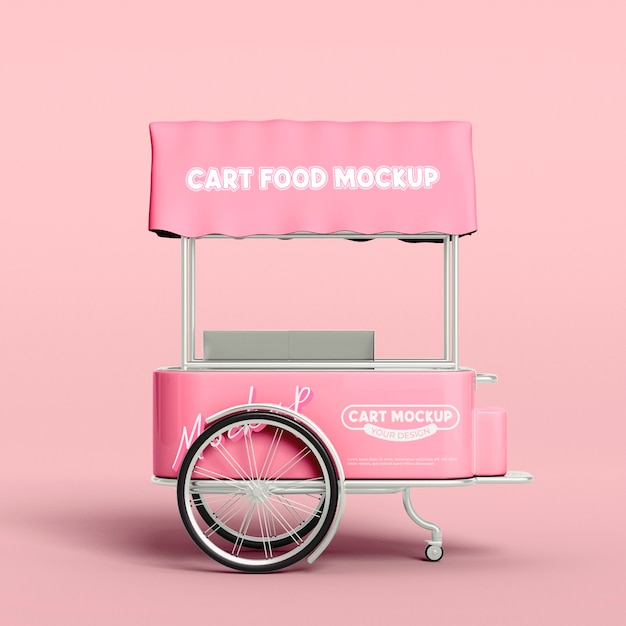 PSD renderowanie 3d makiety wózka z jedzeniem