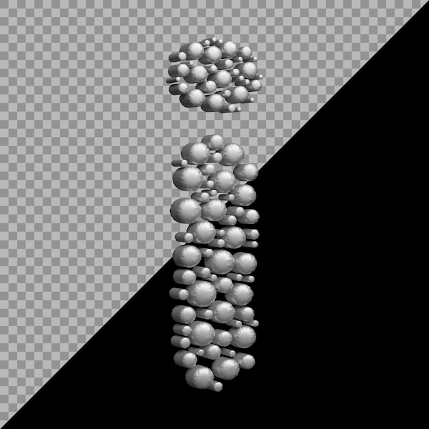 Renderowanie 3d Małej Litery I Balonu W Kolorze Srebrnym