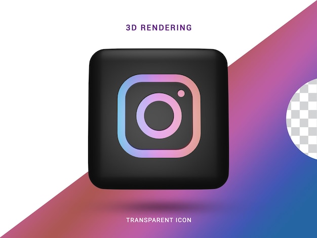 Renderowanie 3d Mediów Społecznościowych Na Instagramie Ikona Kompozycji