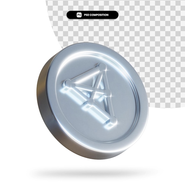 Renderowanie 3d monet waluty na białym tle