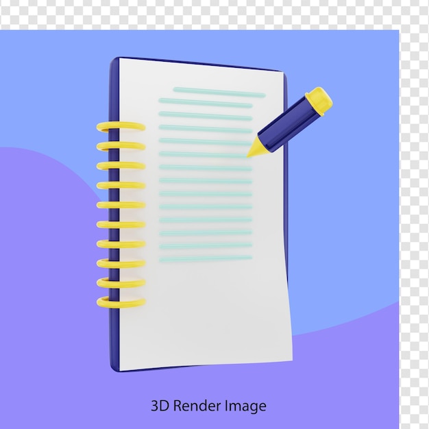PSD renderowanie 3d notatek z raportu biznesowego