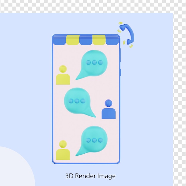 PSD renderowanie 3d obsługi klienta e-commerce