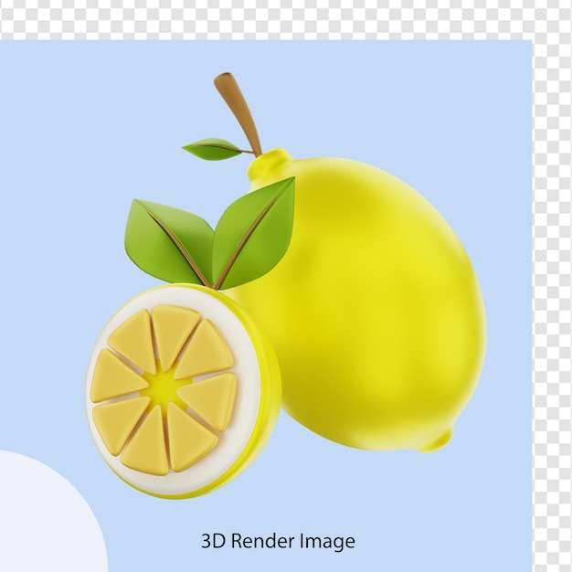 Renderowanie 3d Owoców Cytryny