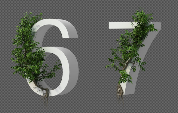 Renderowanie 3d Pełzającego Drzewa Na Numerach 6 I 7