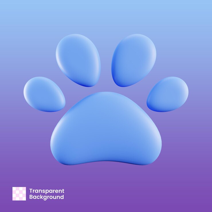 PSD renderowanie 3d pet paw print