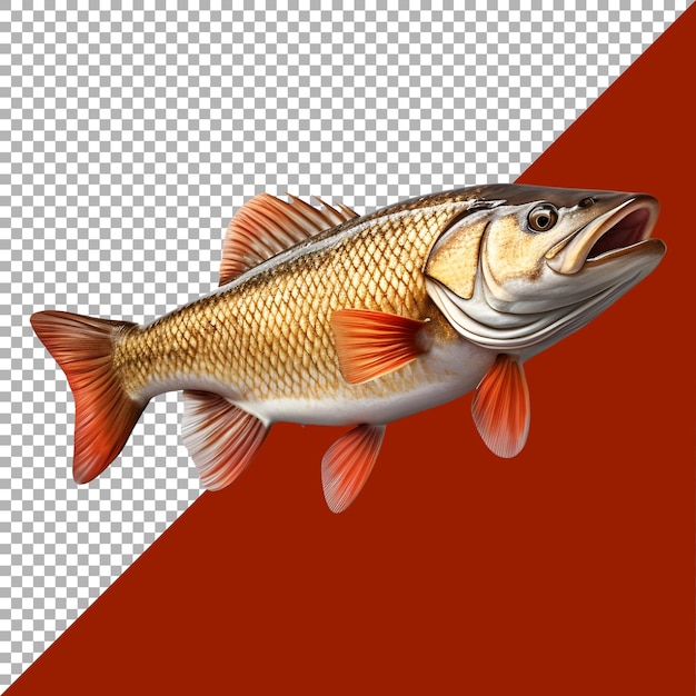 PSD renderowanie 3d pięknej kolorowej ryby oceanicznej na przezroczystym tle wygenerowano ai