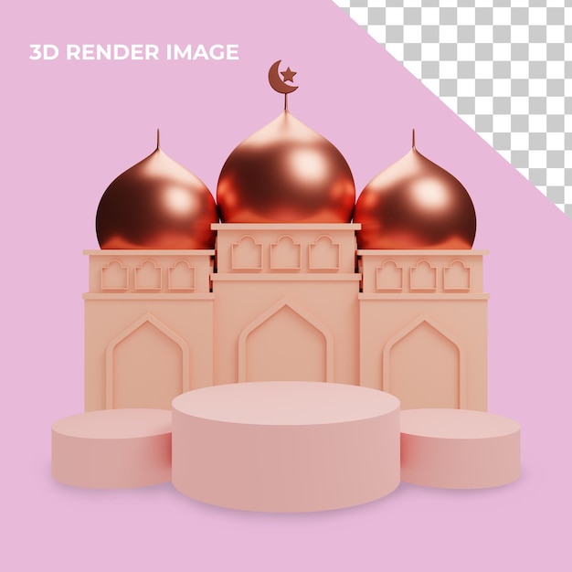 Renderowanie 3d Podium Z Koncepcją Islamską