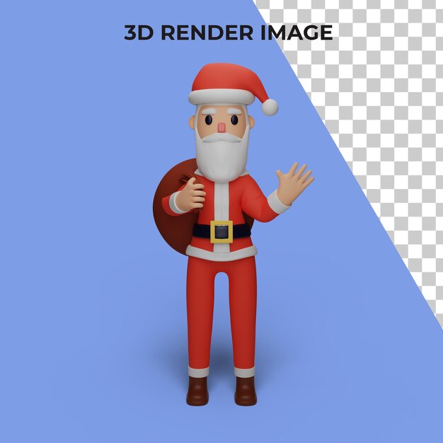 Renderowanie 3d Postaci świętego Mikołaja Z Koncepcją Bożego Narodzenia I Nowego Roku