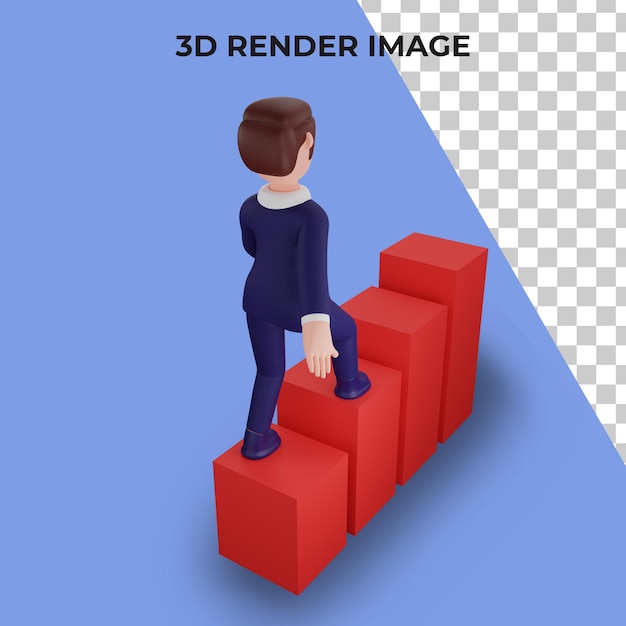 Renderowanie 3d Postaci Z Koncepcją Biznesową