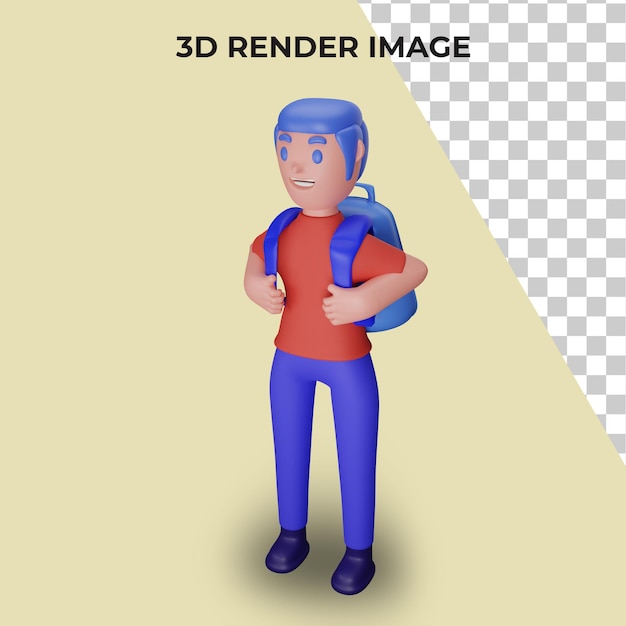 Renderowanie 3d postaci z koncepcją powrotu do szkoły