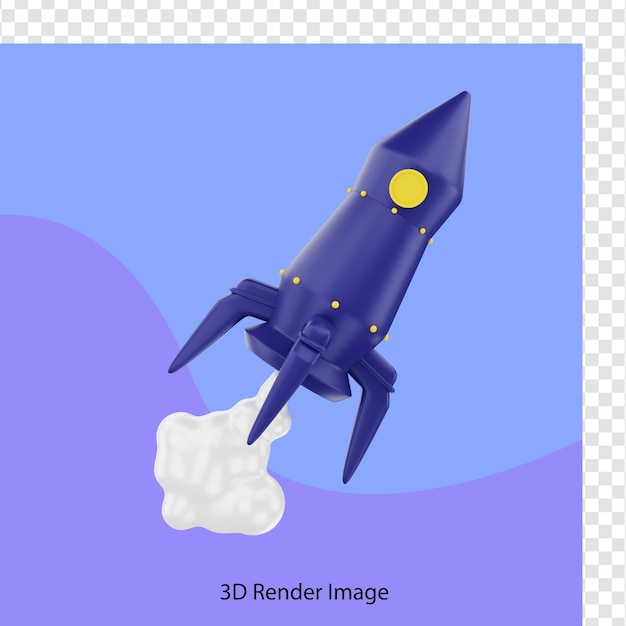 PSD renderowanie 3d rakiety startowej firmy