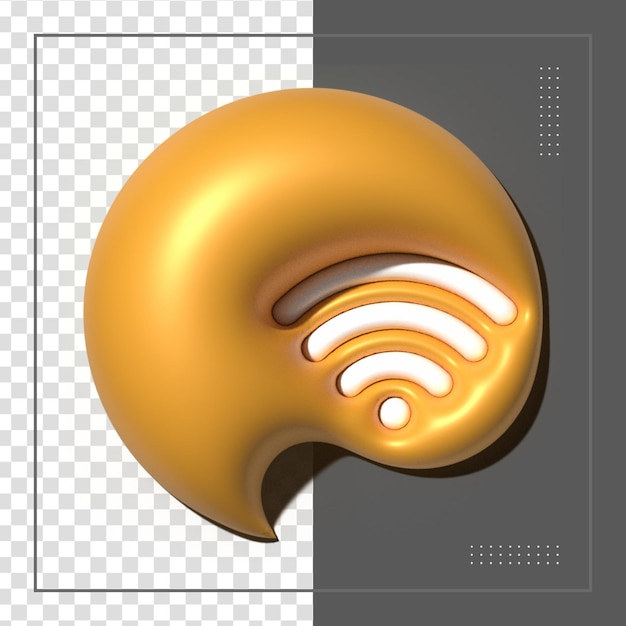 Renderowanie 3D Realistyczne Znak sieci bezprzewodowej Wi-Fi