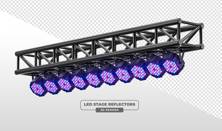 PSD renderowanie 3d reflektorów led na systemie trussów
