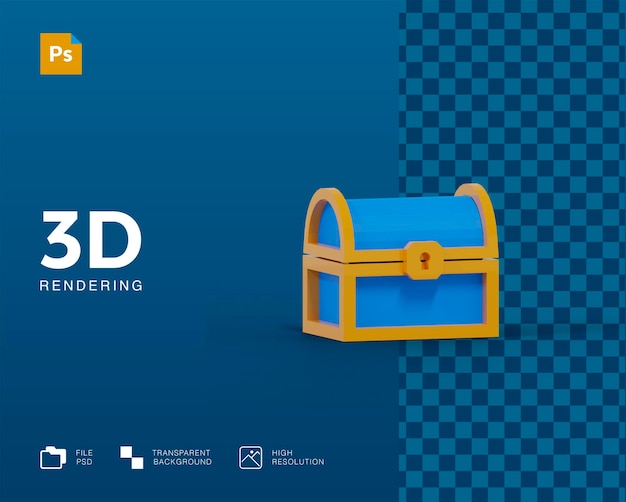 Renderowanie 3d Skarbów Na Białym Tle