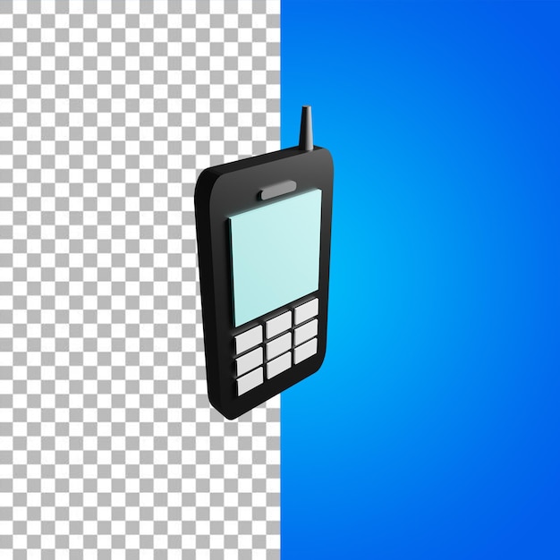 PSD renderowanie 3d starego telefonu