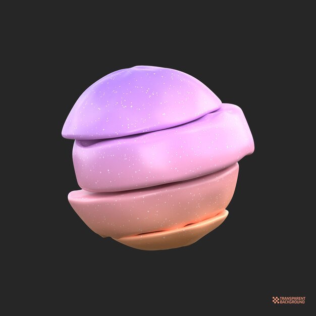 Renderowanie 3D Streszczenie Gradient Obiekt sztuki geometryczne kształty