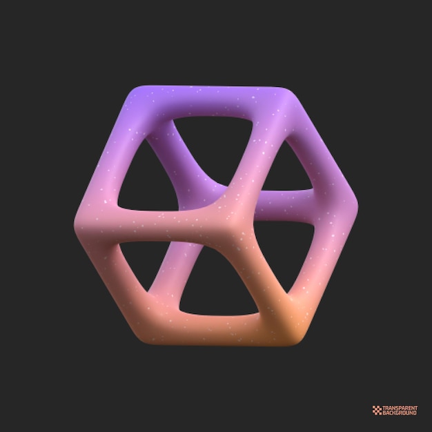 Renderowanie 3D Streszczenie Gradient Obiekt sztuki geometryczne kształty