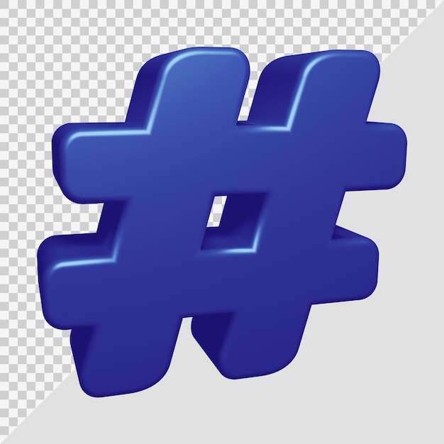 Renderowanie 3d symbolu hashtag