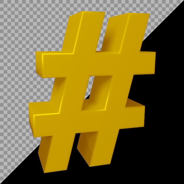 Renderowanie 3d Symbolu Hashtag