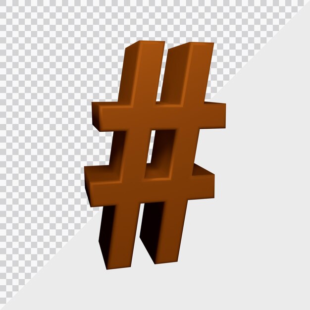 Renderowanie 3d Symbolu Hashtag