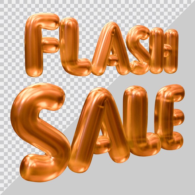 Renderowanie 3d tekstu sprzedaży flash w nowoczesnym stylu