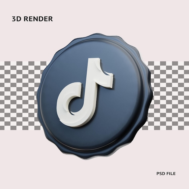 Renderowanie 3d Tiktok Ikona Ilustracja Obiekt Z Przezroczystym Tłem