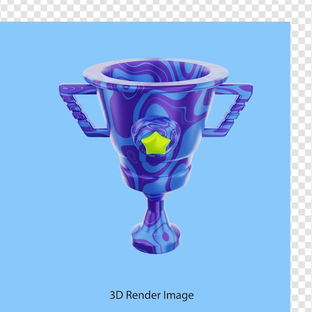 Renderowanie 3d trofeum gwiazdy mistrza