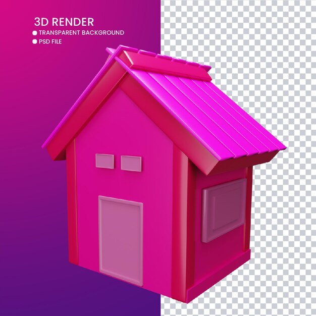 Renderowanie 3d uroczego domu