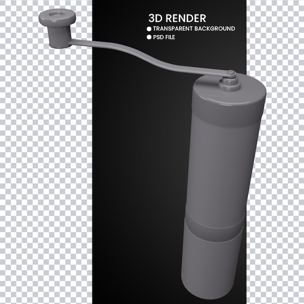 Renderowanie 3d uroczego młynka do kawy