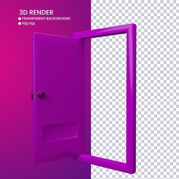PSD renderowanie 3d uroczych drzwi