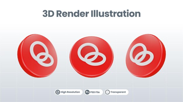 Renderowanie 3D Valentine z ikoną blokady serca dla aplikacji mobilnej UI UX Web Promocja w mediach społecznościowych